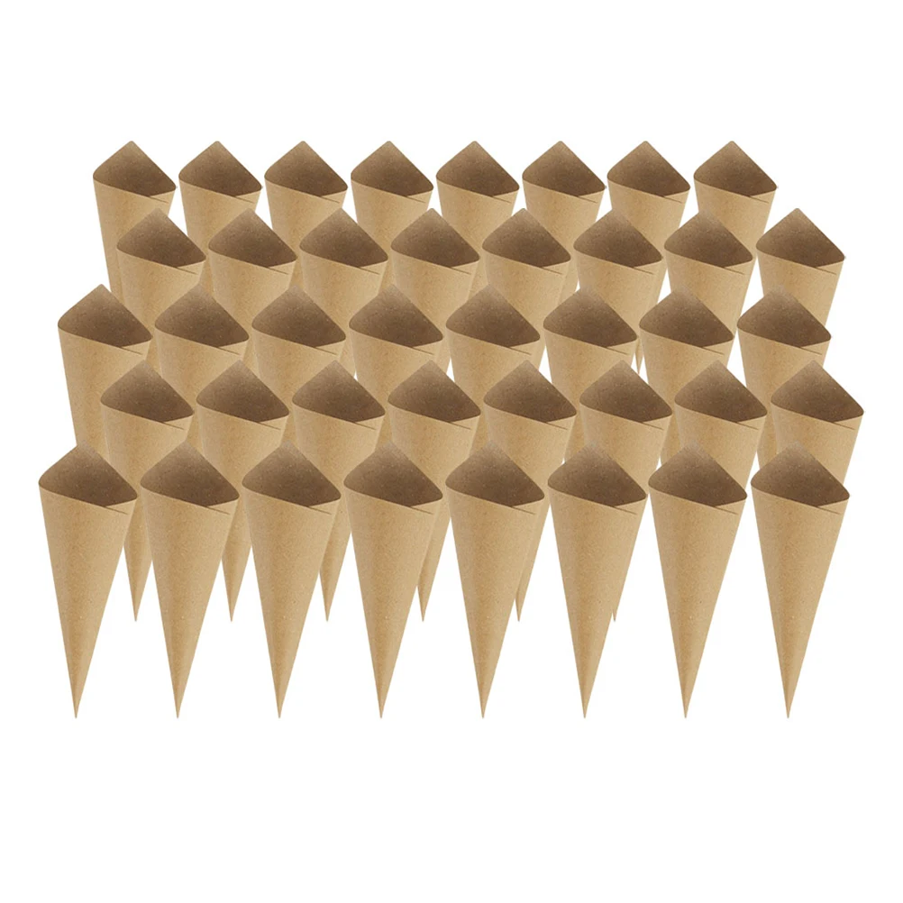 

60pcs Paper Petal Cone for Flower Petals Party Confetti Wedding Crafting Large Capacity Stable Cones Fill Flowers Retro Parties