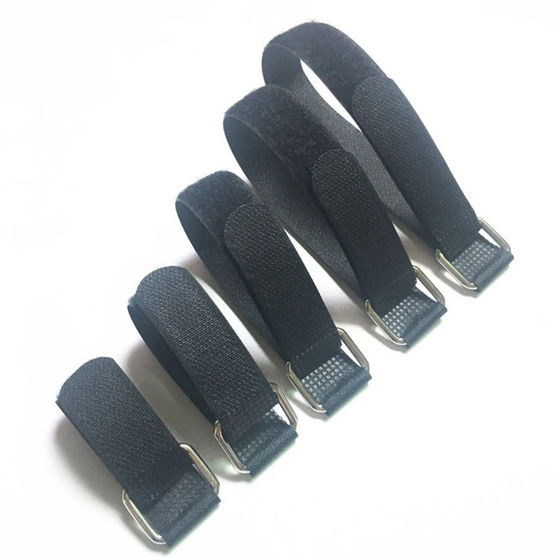 5Pcs Metal Buckle Hook And Loop Straps Reusable Fastening Cable Straps Cable Ties Adjustable Nylon Securing Straps For Cord Wrap