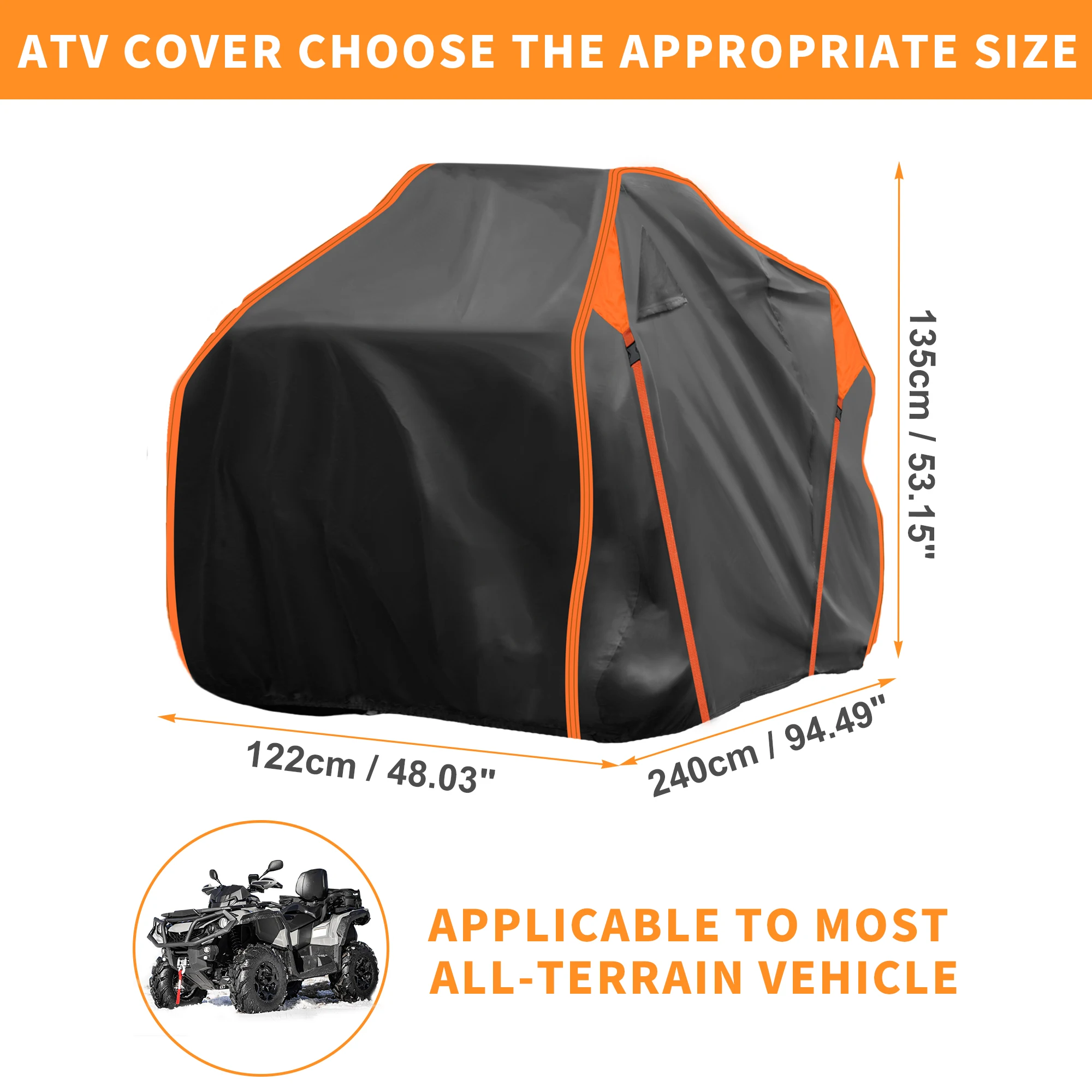 UXCELL ATV Cover for Can-am OUTLANDER MAX XT DPS/XT-P Waterproof 4 Wheelers Quad Cover Outdoor Sun Rain Storage Protection Black