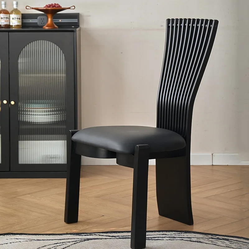 

Vintage Mid-Century Solid Wood Dining Chair Accent Seat with Premium Upholstered Cushion French Farmhouse Kitchen Side Chair