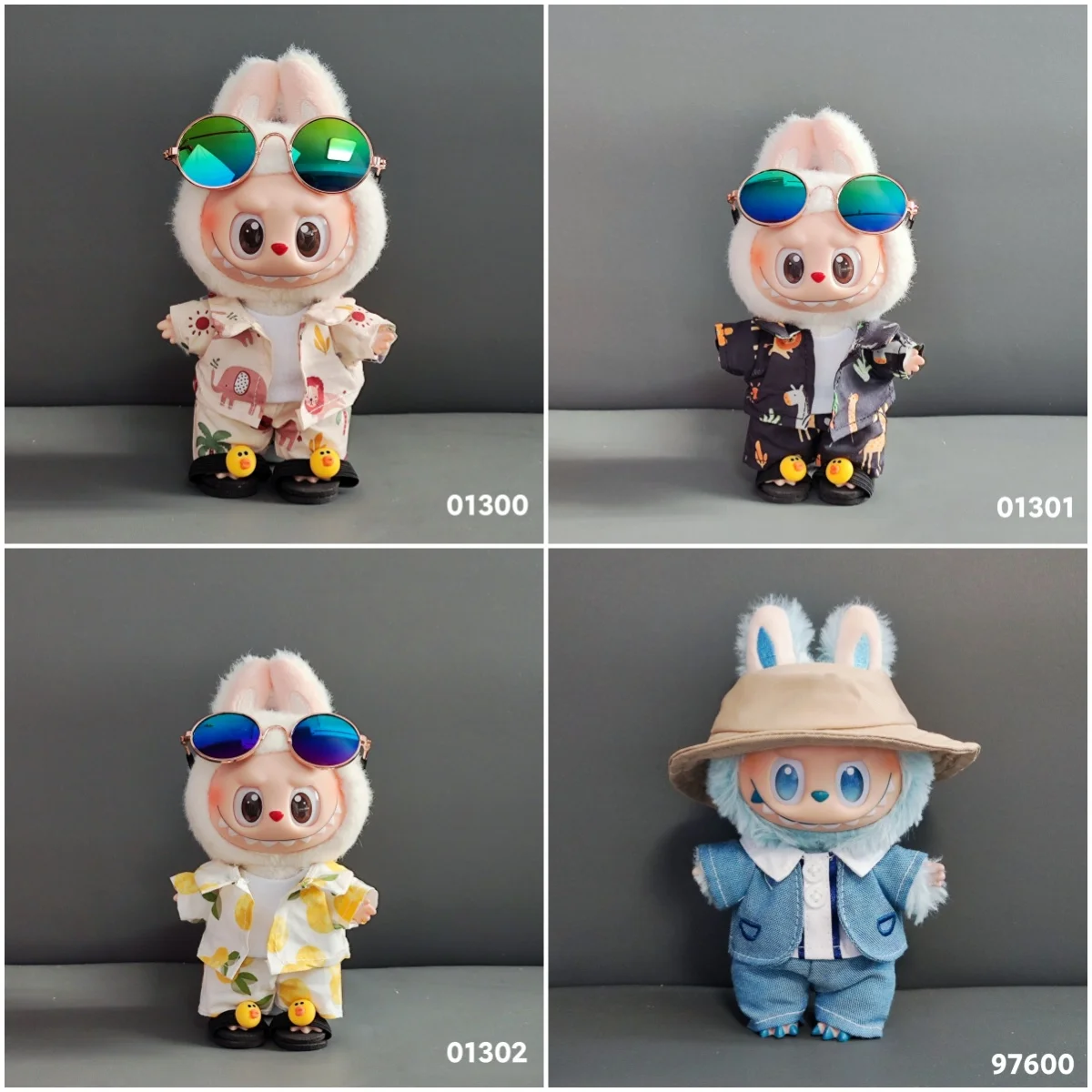 

Комплект одежды в пляжном стиле для кукол Ropa Labubu V1/V2/V3 — гавайская одежда для летних каникул с рубашкой, брюками и аксессуарами