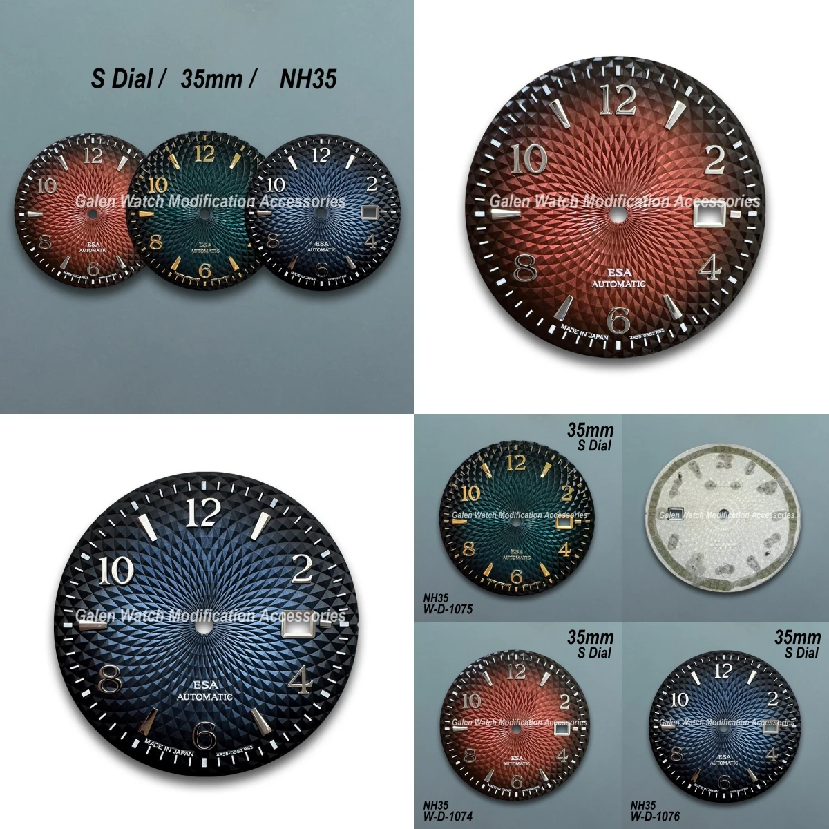 

35mm S Logo Cocktail Dial Fit NH35/NH36 Janpan Movement High Quality Classics Dial Watch Modification Accessories