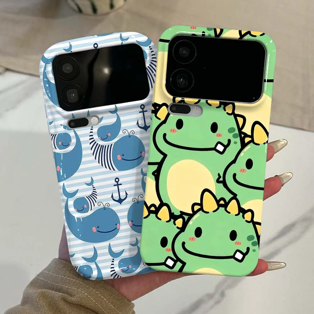 

Cute Dinosaur Shark Anime Cover For Xiaomi 17 15 14 14T 13 12T 11 11i 11X Pro Max Lite NE 5G Feilin Wave Oil Shell