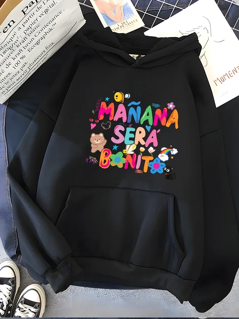

Hirsionsan Rainbow Letter Print Women Sweatshirt Soft Warm Casual Female Hoodies 2023 Autumn New Loose Fleece Tops for Girls