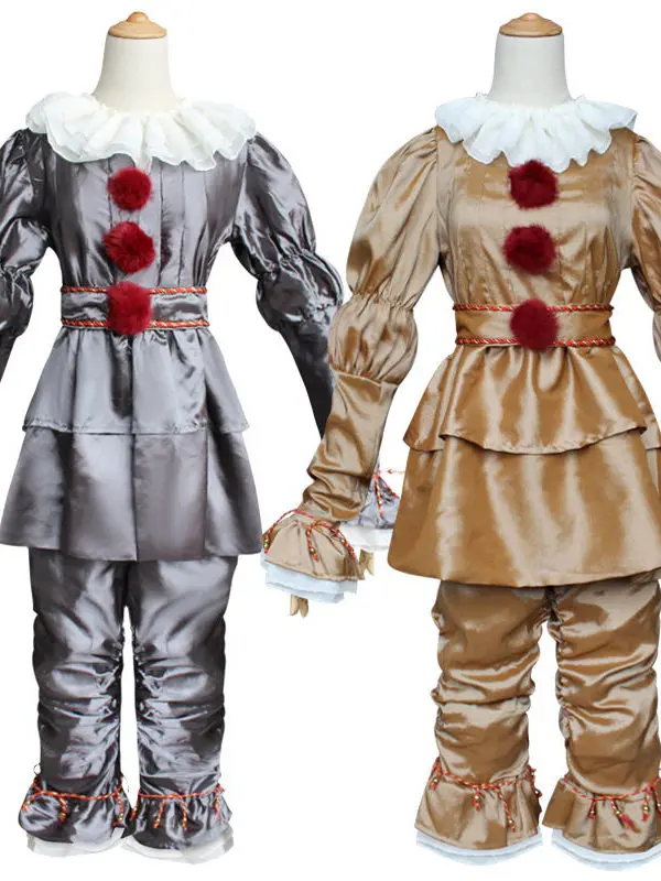 

Halloween Joker Silver Cosplay Costume Unisex Cotton Traditional Chinese Stage Costume for Men And Women