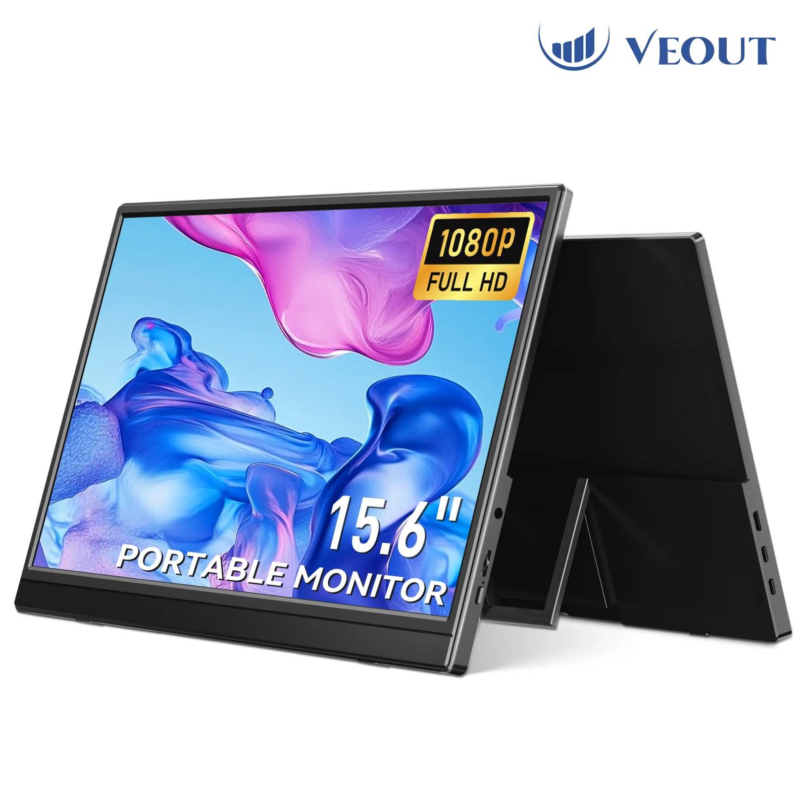 

Christmas Gift VEOUT 15.6 60HZ inch Gaming Portable Monitor for Laptop,Display LCD FHD External Second Computer Screen for Phone