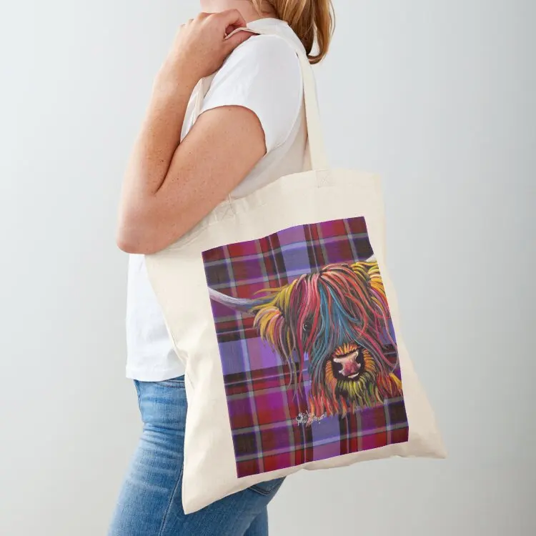 

SCoTTiSH HiGHLaND CoW ' SWeeT P TaRTaN P ' BY SHiRLeY MacARTHuR Tote Bag woman shopping bag hand bags Women's bag
