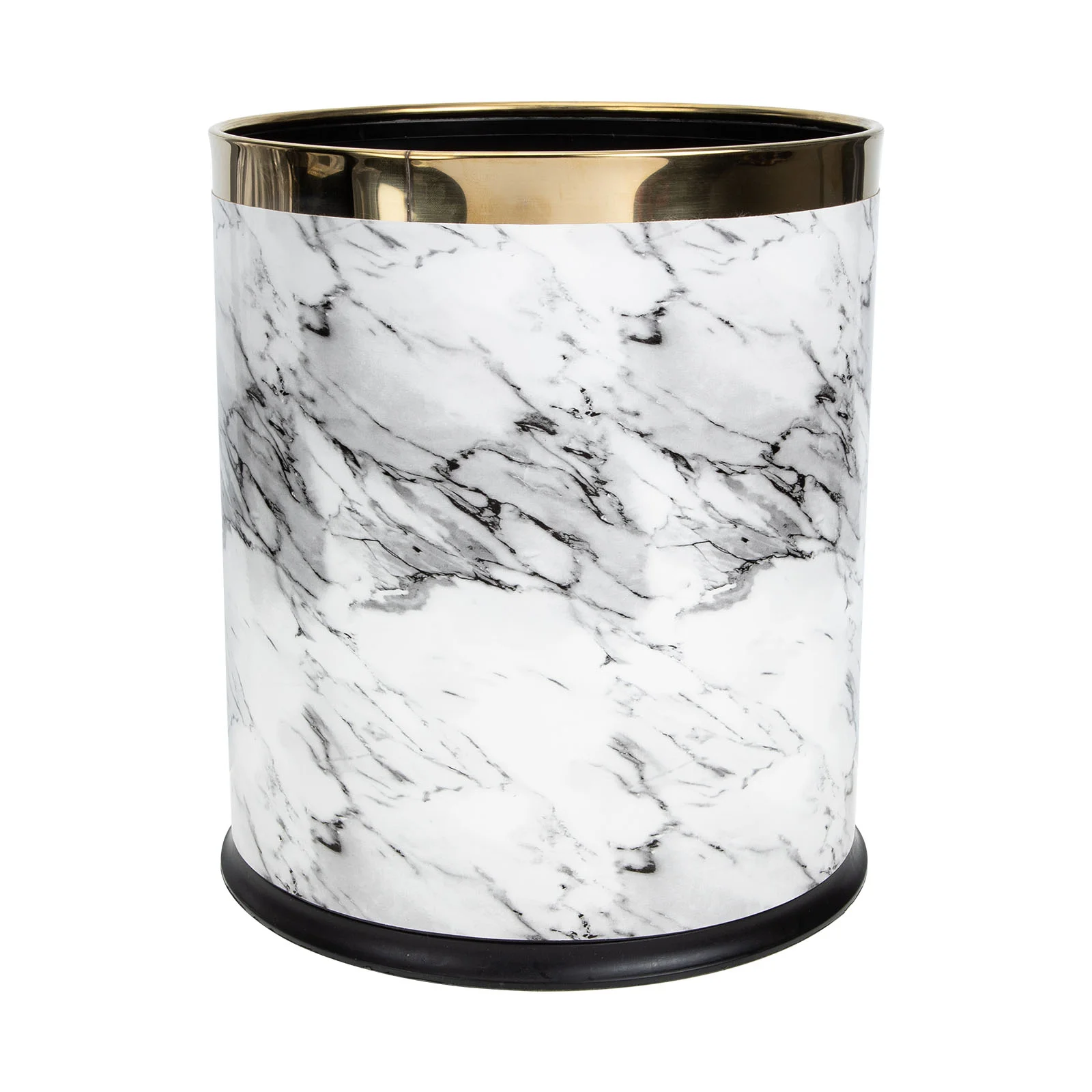 

Marble Trash Can Car Waste Container Paper Basket Outdoor Marbling Bin Garbage Plastic Wastebasket Office