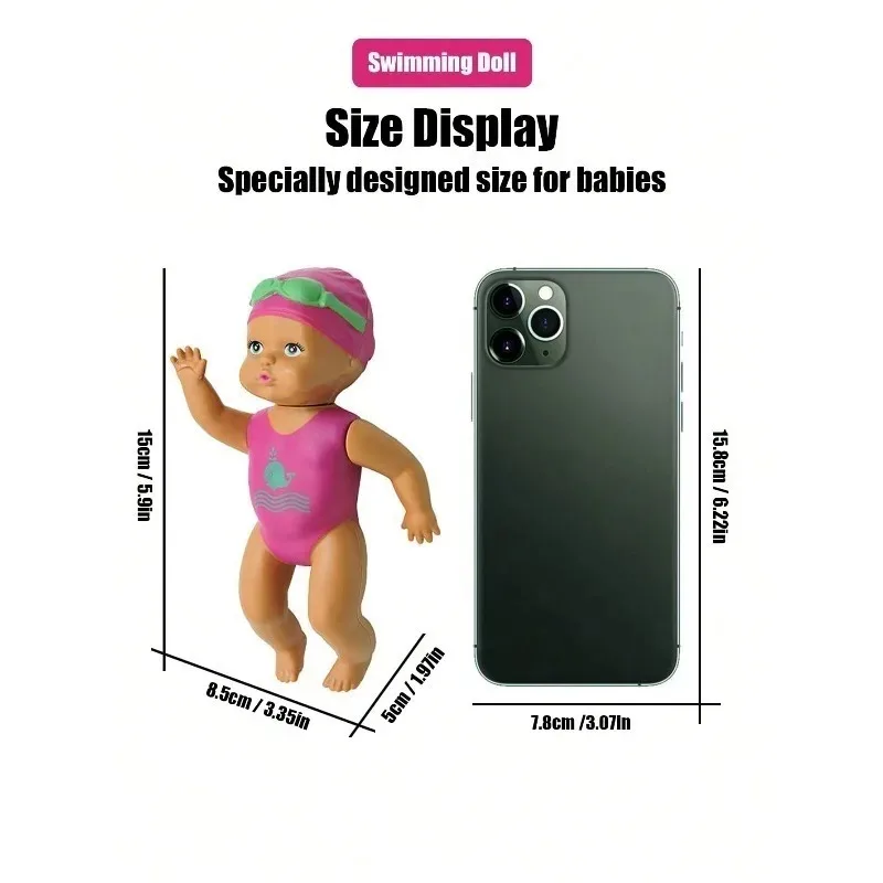 لعبة حمام الطفل دمية سباحة صغيرة لعبة عقارب الساعة حوض استحمام الطفل لعبة الصيف لعب المياه شريك التفاعل بين الوالدين والطفل تهدئة #6