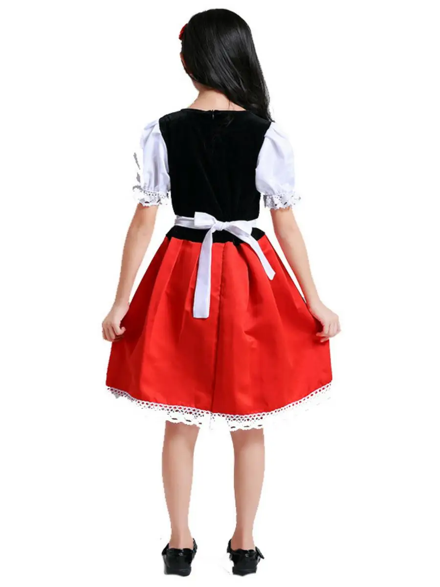 زي أداء للهالوين، فستان أميرة للأطفال، زي متناسق للأم والطفلة، تنورة رقص للفتيات على طراز ليلى والذئب #3