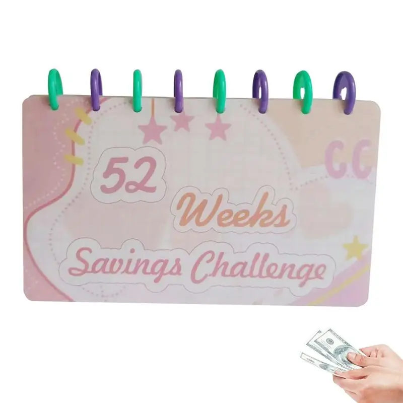 AEE2-1Piece Budget Book Saving Challenge Book Of Money Organizer 52 Weeks Of Money Filling And Saving PVC view 5