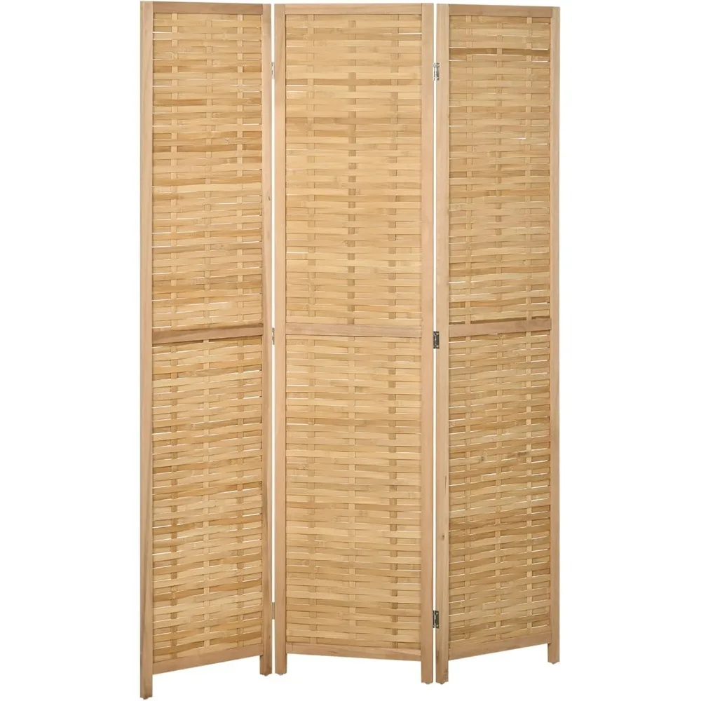 

5.5' Tall Bamboo Portable Folding Privacy Screens, Natural, Screens & Room Dividers