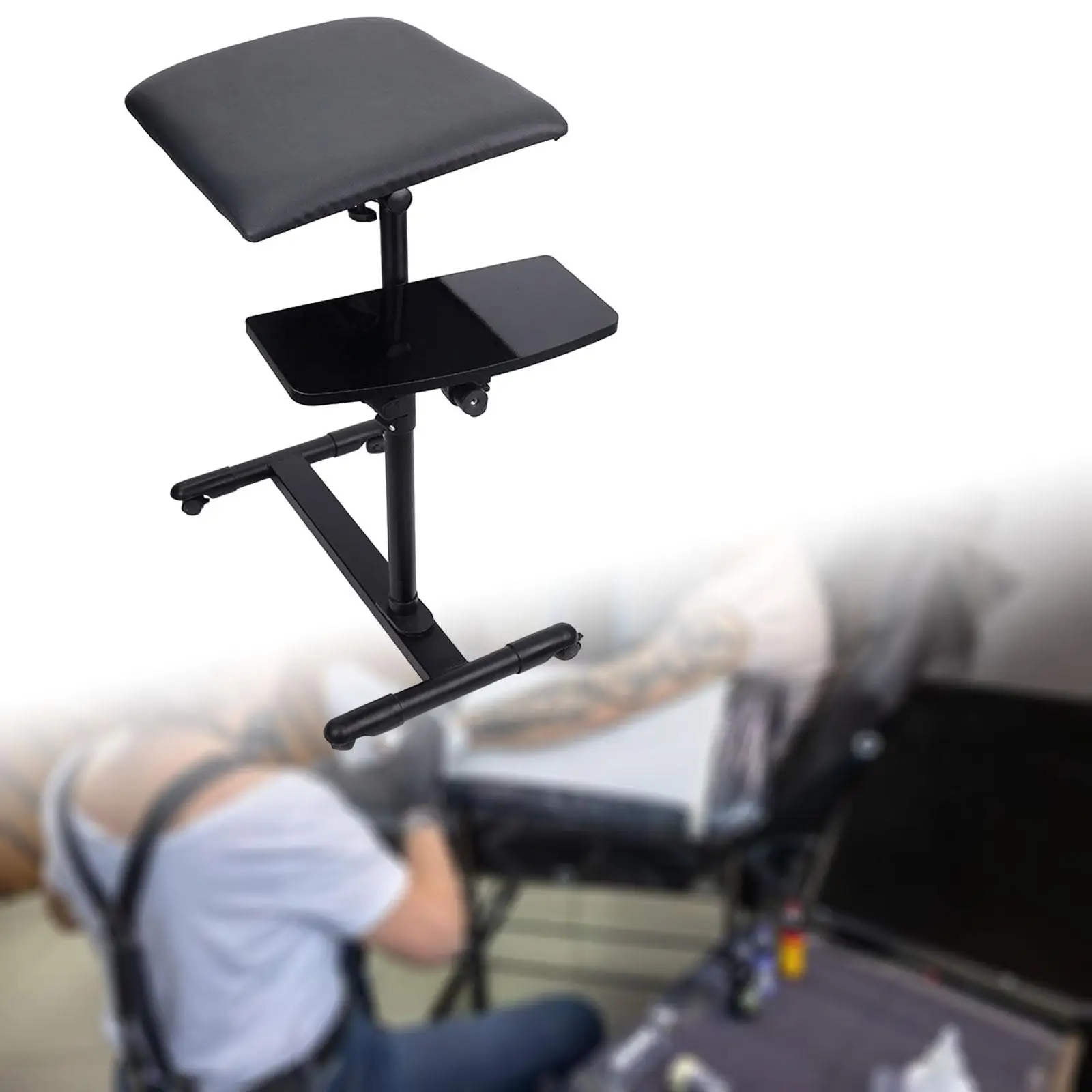 Professional Tattoo Armrest Stand Rack with Storage Board for Tattoo Studio Tattoo Artist,Portable Stable Work Station Table