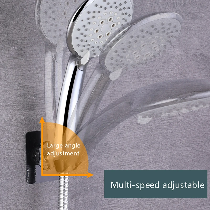 Useful Adjustable Polished Self-adhesive Handheld Suction Up Drill-free Shower Head Holder Showerhead Rack Punch-free Adjustable