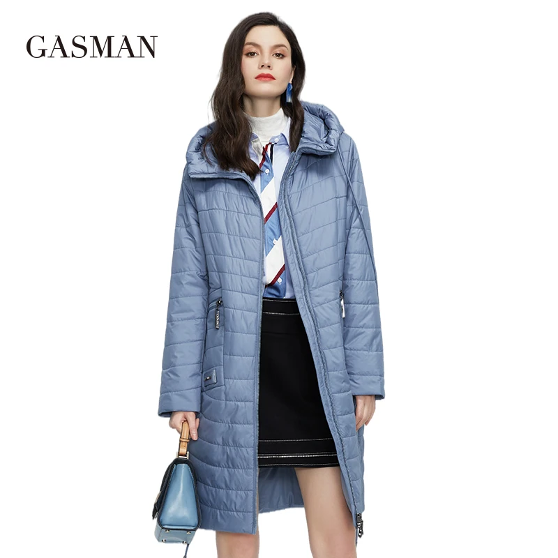 GASMAN – veste à capuche avec col montant pour femme, manteau long et rembourré, style décontracté, parka, collection printemps-automne 2022, 81858