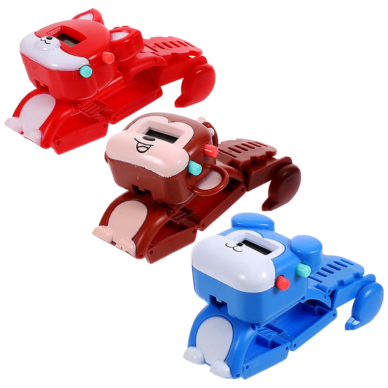 

3Pcs Deformable Watch Electronic Pet Shape Wristwatch Learning Time Gift Watch Wristwatch