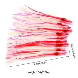 10 pcs luminous squid soft bait, new 8cm squid skirt, powerful luminous fake bait, sea fishing accessories, squid jig soft bait