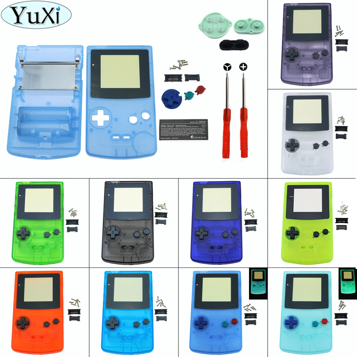 

YuXi Full Case Cover Housing Shell Replacement for Gameboy Pocket Game Console for GBC Shell Case with Buttons Kit and tools