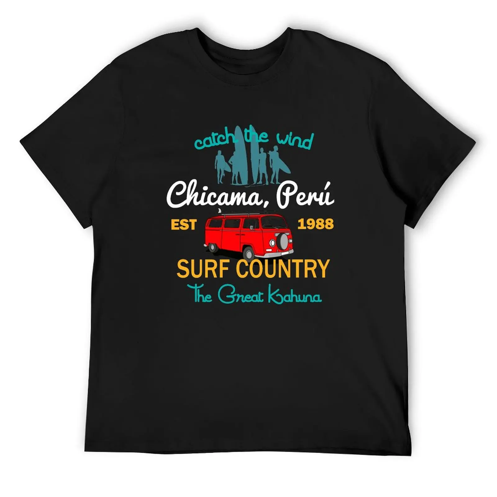 The Great Kahuna Chicama Peru Country Surf T-Shirt anime figures shirts graphic summer clothes mens t shirts casual stylish