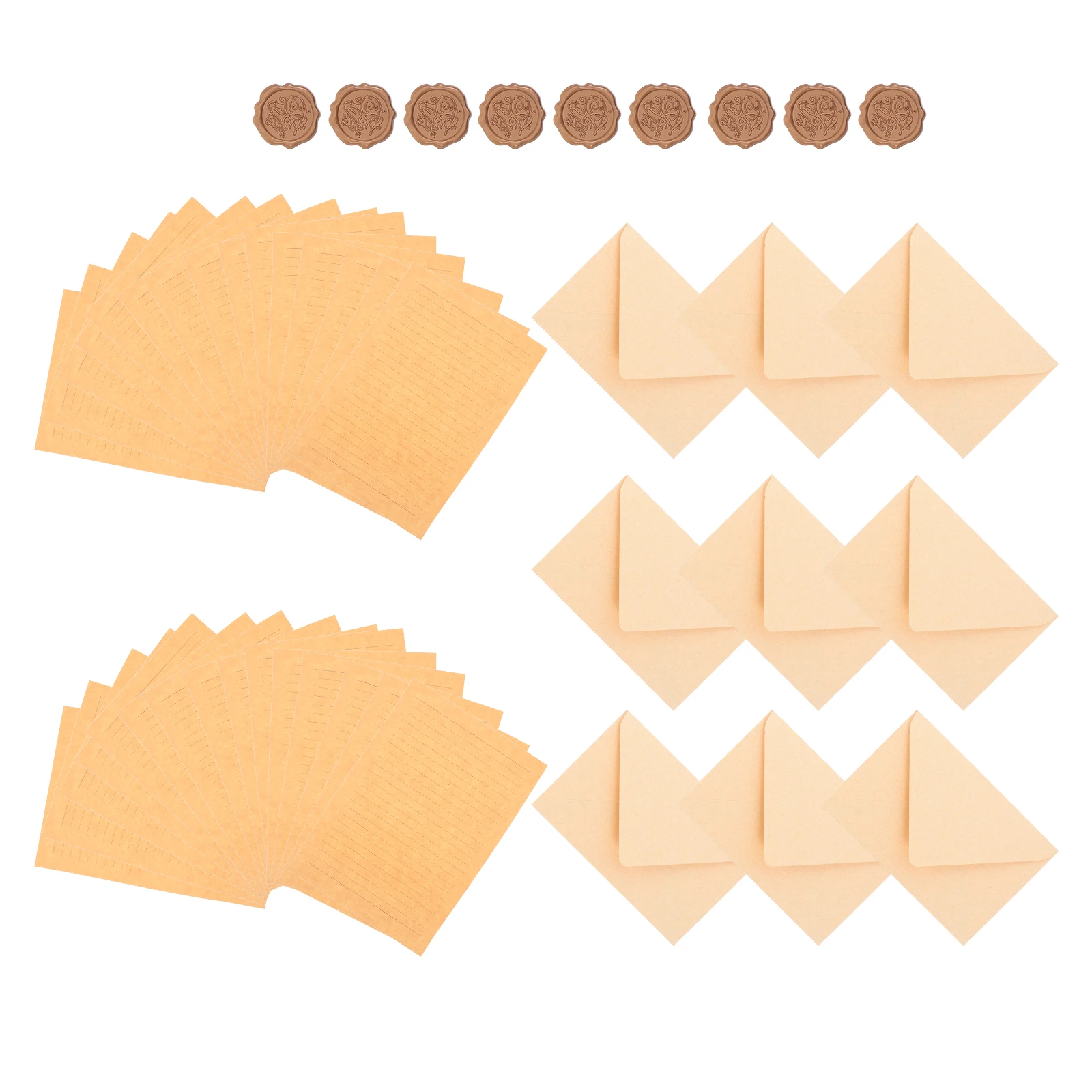 

1 set Envelope Stationery Set Vintage Writing Papers Wax Seal Stamps Invitation Cards Business Envelopes Lined Paper