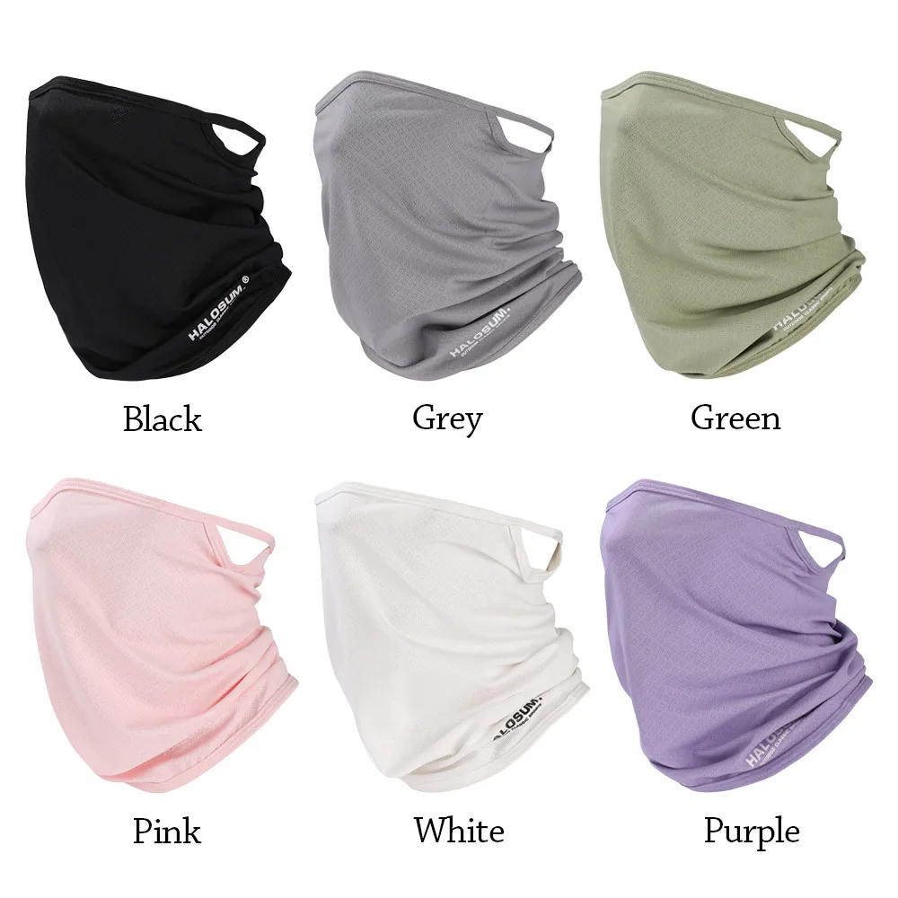 

Cycling Ice Silk Summer Bandana Windproof Breathable Hang-Ear Neck Gaiter Sport Sun UV Protection Cool Tube Scarf Hiking