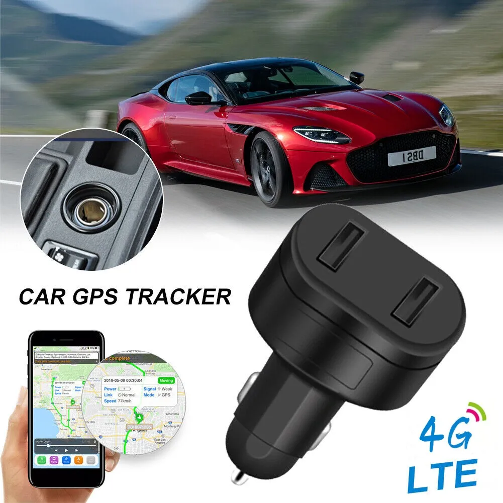 Car Chager gps Tracker Dual USB Car Cigarette Lighter GPS Tracker ST-909 Car Phone Charger with Free Online Tracking APP