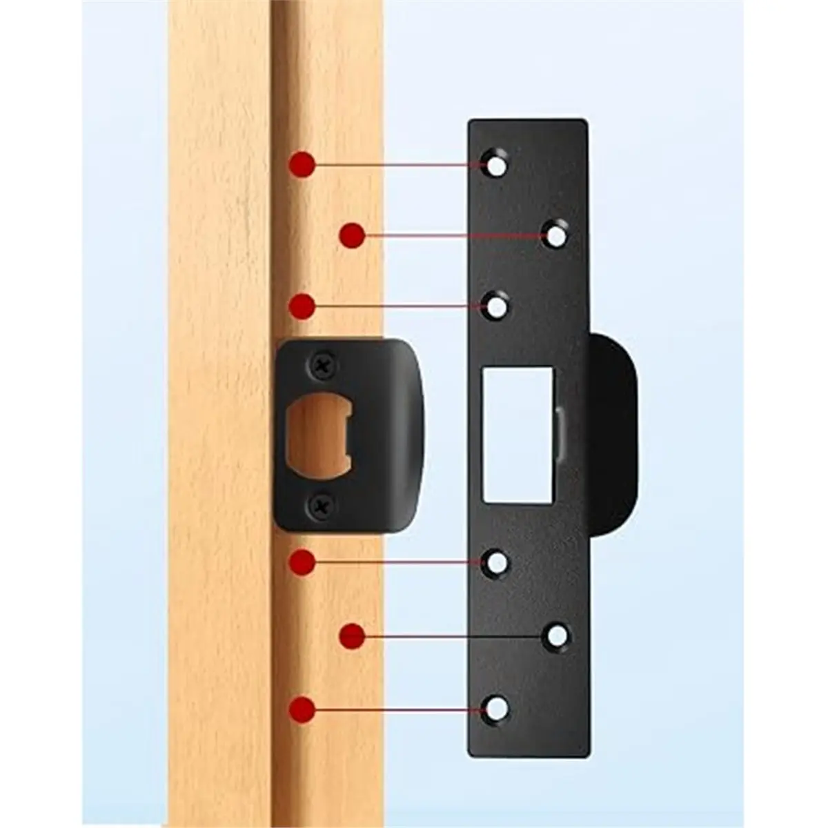 Black Door Strike Plate 2-1/4