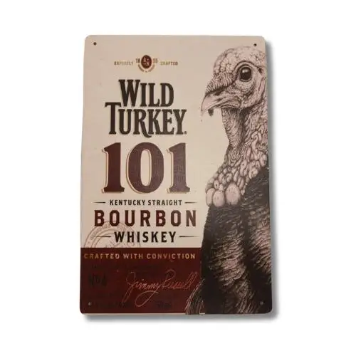 Y1,Wild Turkey Bourbon Tin Metal Poster Sign Whiskey Bar Liquor Store Man Cave -aluminum