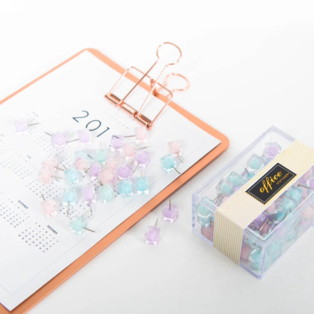 80個入り マルチカラー プッシュピン クリエイティブ画鋲 家庭 オフィス 学校 掲示板 ホワイトボード用 プッシュピン クリア画鋲