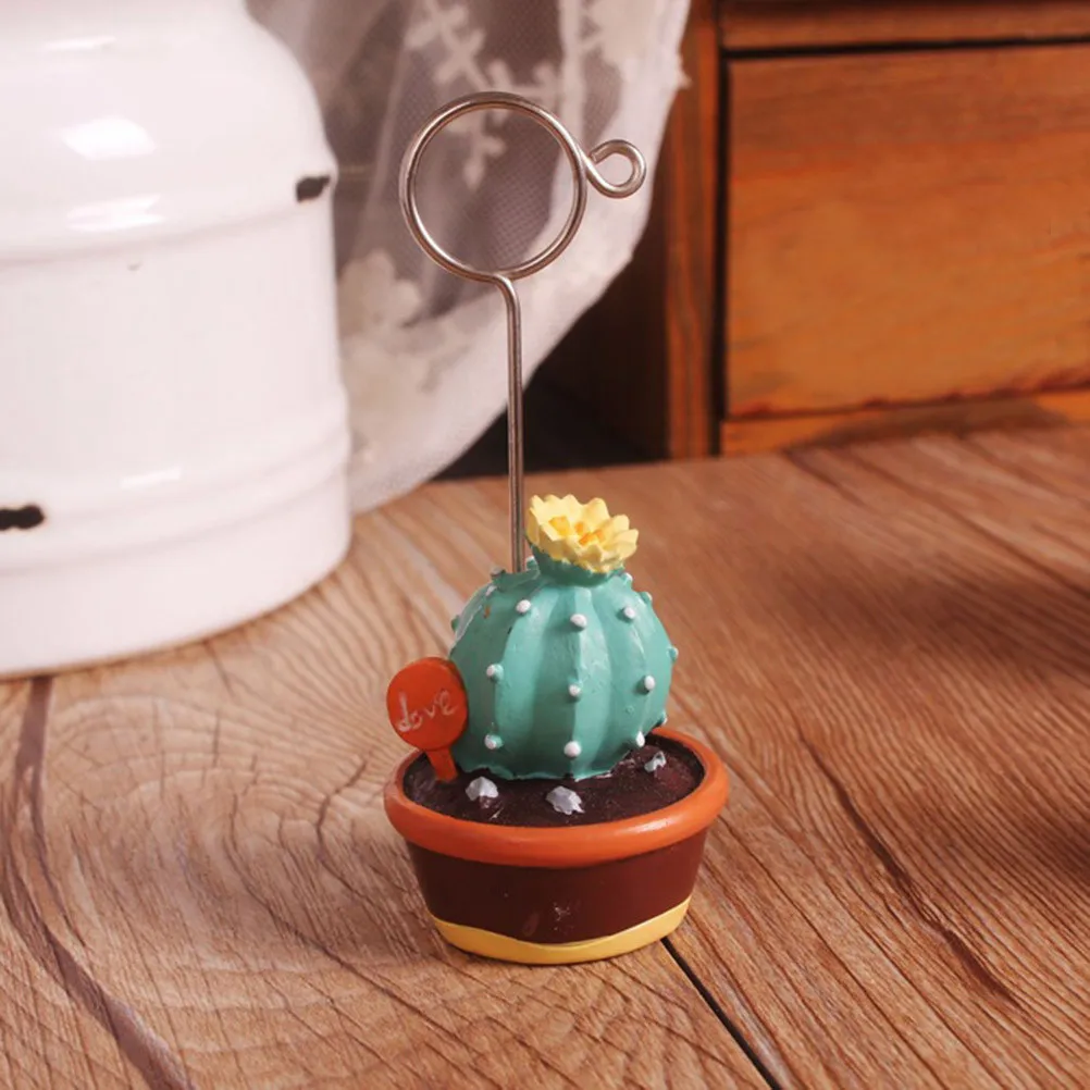 Cactus Themed Microlandschaft Memo Stand Photo Holder Note Clip for Desk Office Home Use Decorative Succulent Plant Design