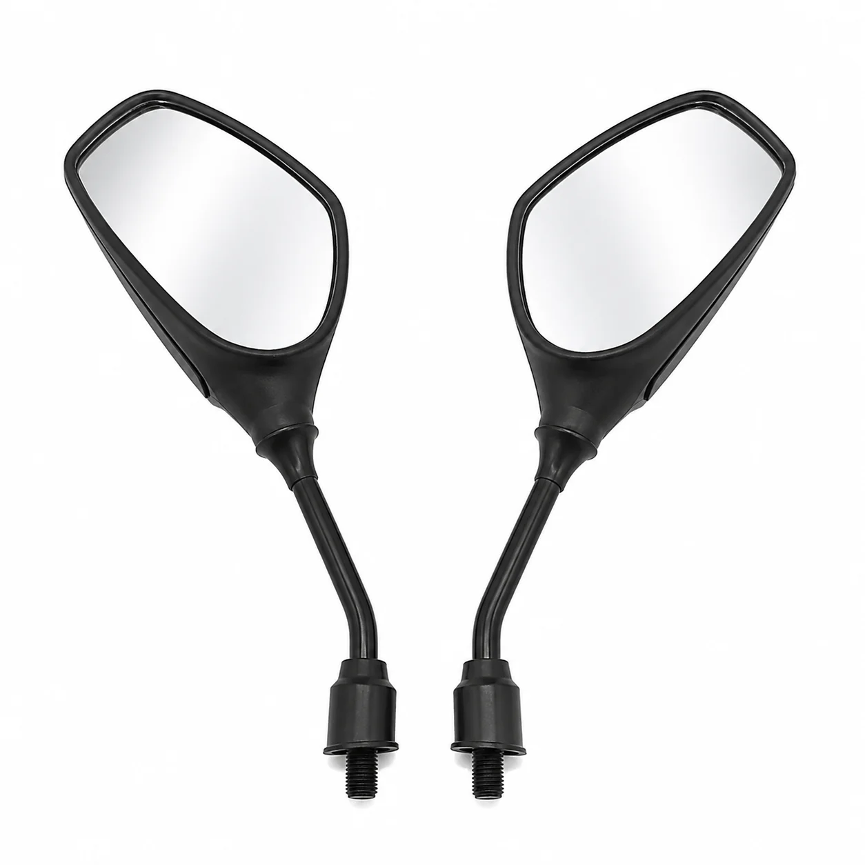1 Pair Gloss Black Red Flat Rear View Mirror 10mm Mount Fit Split Line Modified Motorcycle