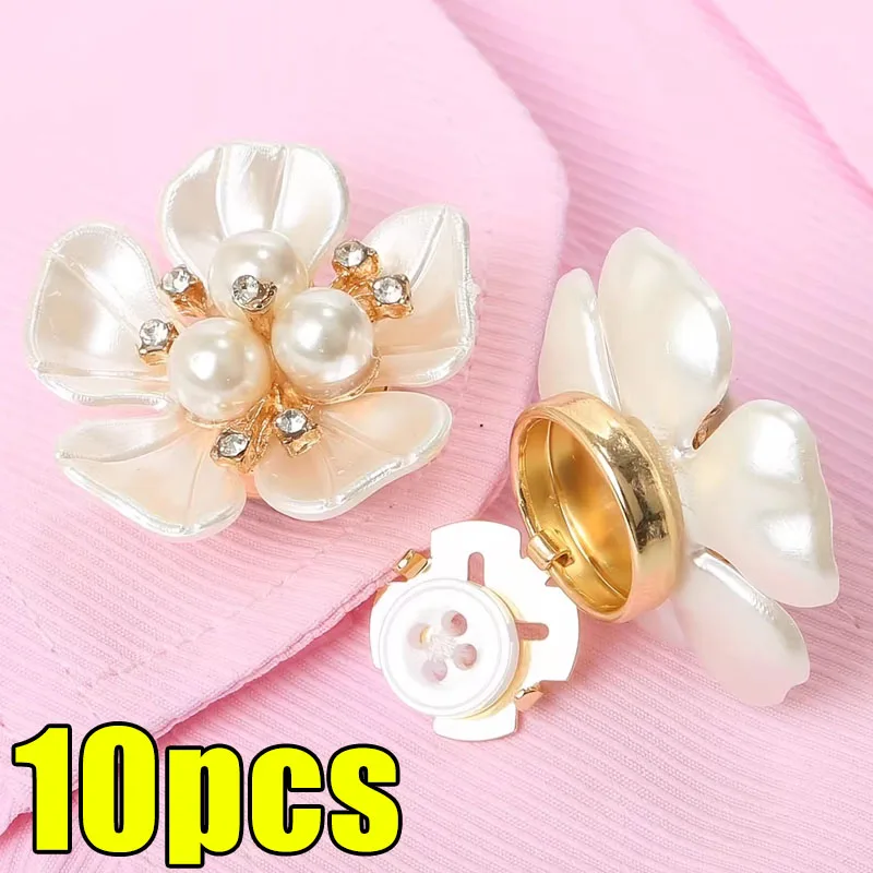 Floral Rhinestone Button Cover Set Decorative Clip for Shirts and Dresses Easy Installation Fashion Accessory Holiday Gift