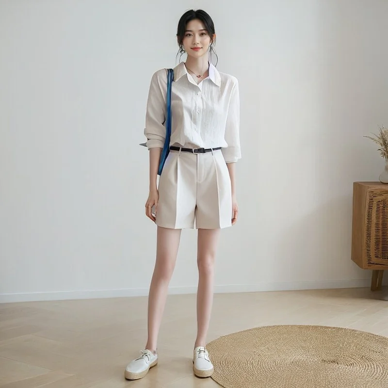 

Ele Loose Long Sve White irt Женский хлопок премиум-класса Sophistied Simplici Pure Cotton irt lectual Sle