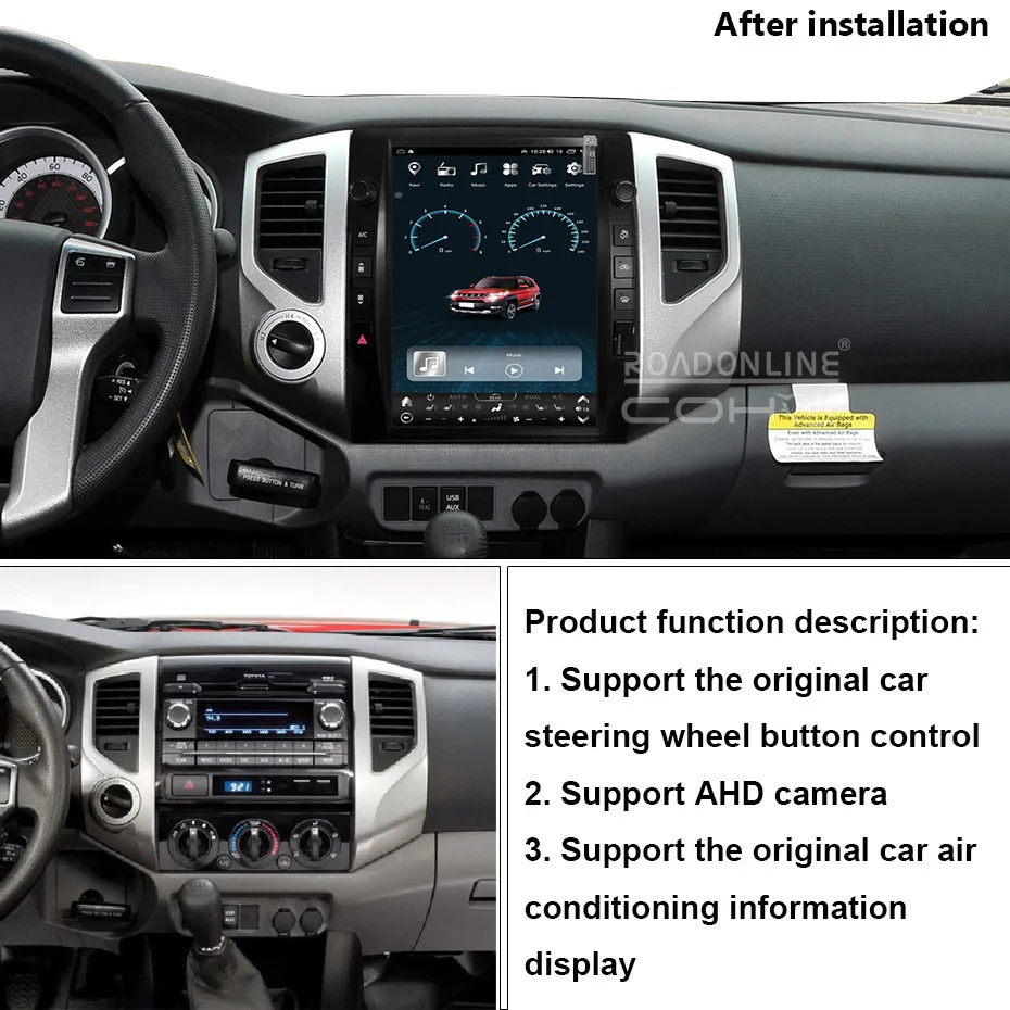 For Toyota Tacoma 2005-2014 Android15 1080*1920 Resolution UIS7862 Octa-core 8+128gb Car Navigation CarPlay Car Radio Multimedia