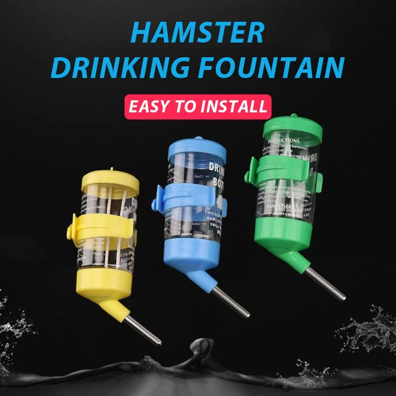 1PC Random Color 80ml/125ml/250ml Small Pets Watering Supplies Hamster Drinker Bottle Water Dispenser Rabbits Rat Feeders