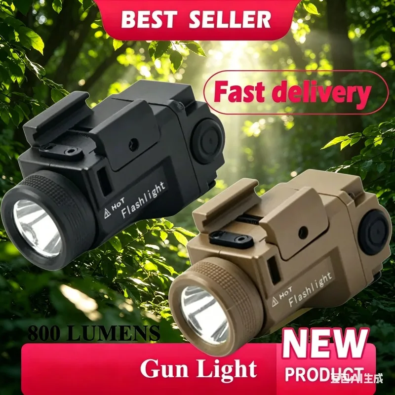 Compact LED Tactical Flashlight 800 Lumen Adjustable Strobe Lamp Fit Picatinny Rail Outdoor Hunting Sport Parts