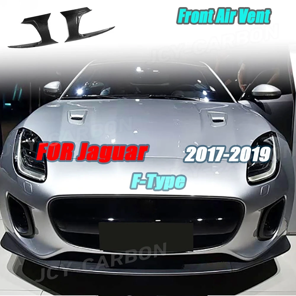 

JCYECF Air Vent Trims Canards for Jaguar F-Type 2017-2019 Carbon Fiber Front Fog Headlight Fins Cover Car Exterior Accessories