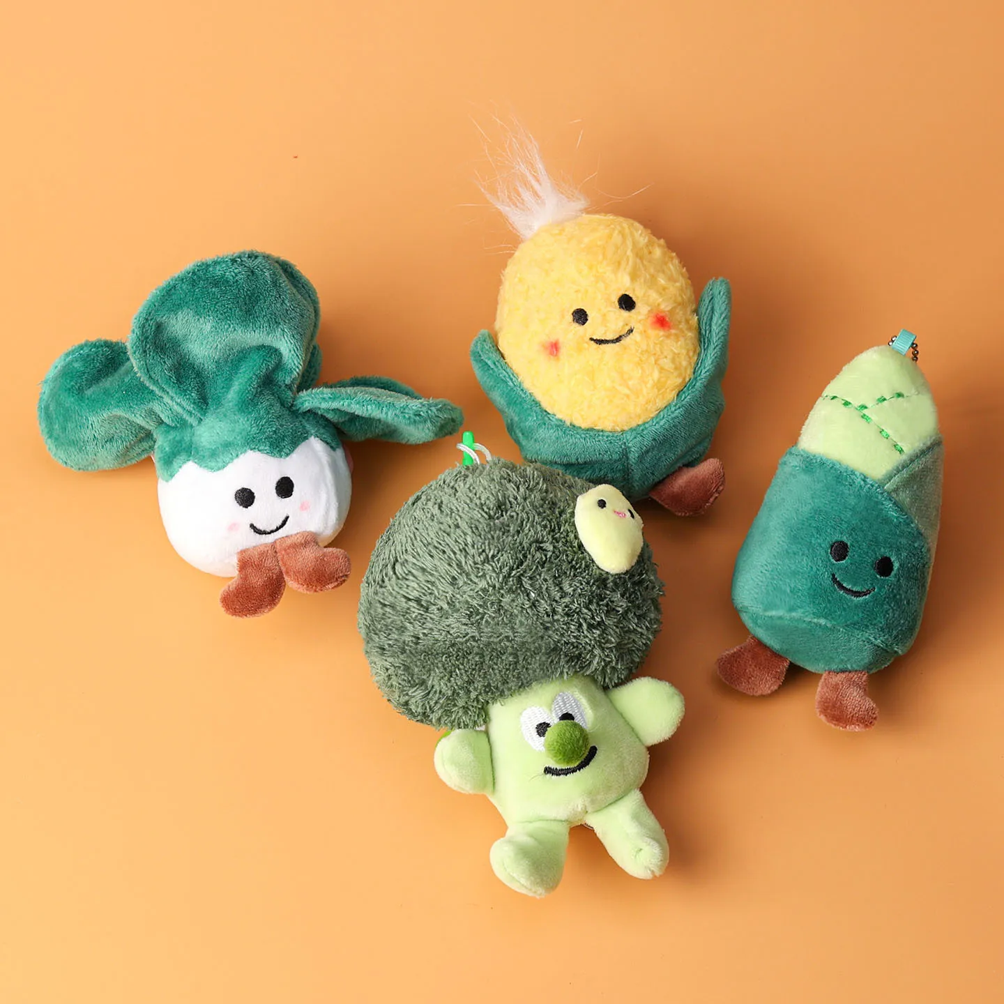 創造的な野菜、面白い表情、ネギ、生姜、ニンニク、果物、植物、ぬいぐるみペンダント、キーホルダー、人形販売機