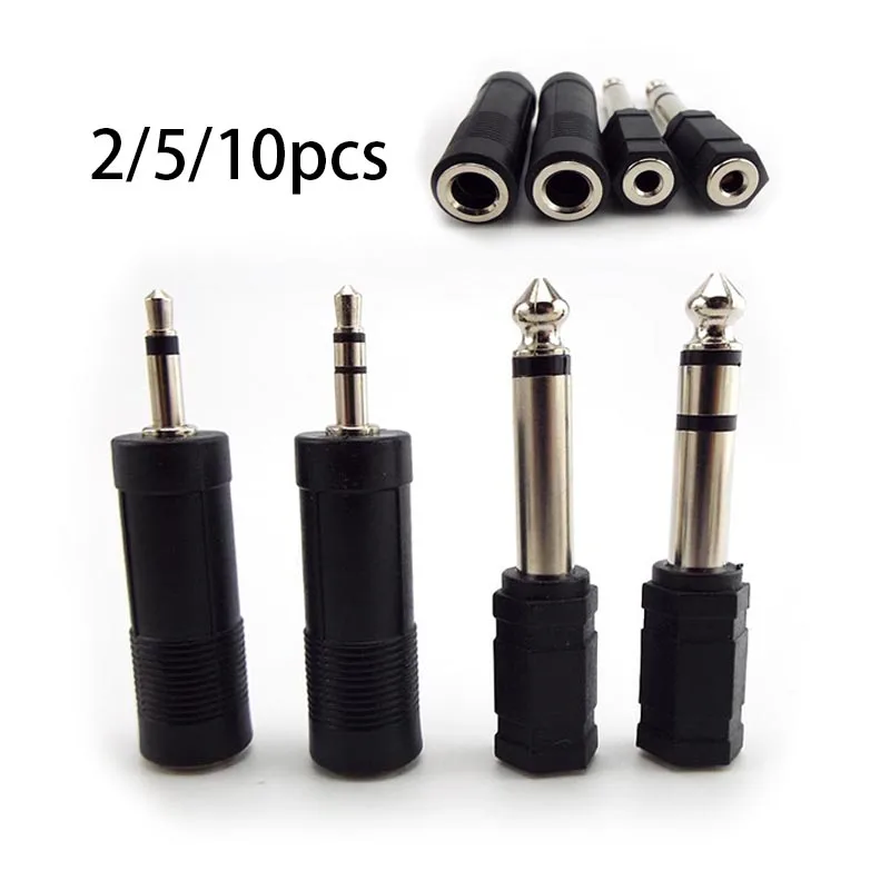 6.35mm 6.5mm 1/4 "mono macho para 3.5mm 1/8" conector fêmea 2 pólo 3 pólo jack áudio alto-falante terminal plug adaptador de fone de ouvido
