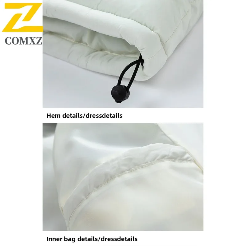 COMXZ 2025 Mens Autumn Stand Collar Jacket American Style Casual Plus Size Outdoor Sports Windproof Down Cotton Padded Coat