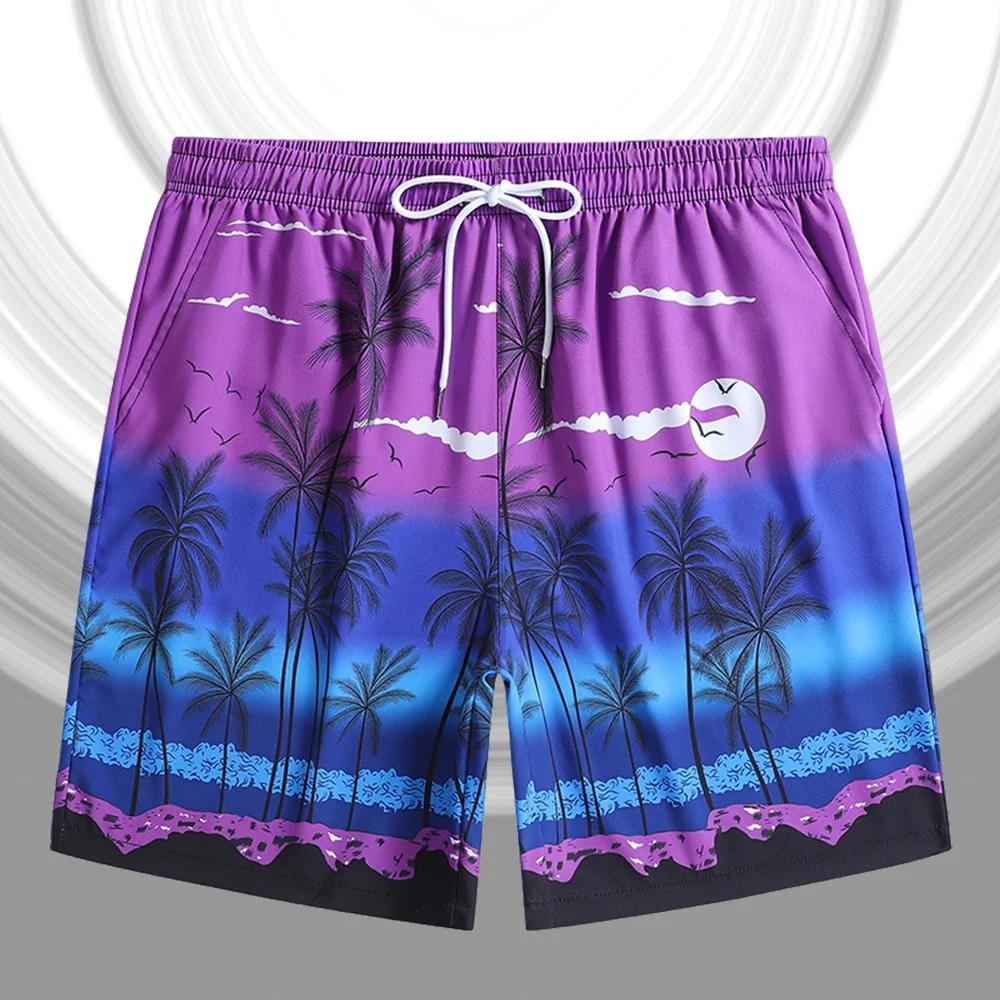 

Summer Men's Beach Shorts Holiday Oversized Cropped Trousers Casual Fashionable Baggy Shorts Sports Quick-Dry Ice Silk Shorts