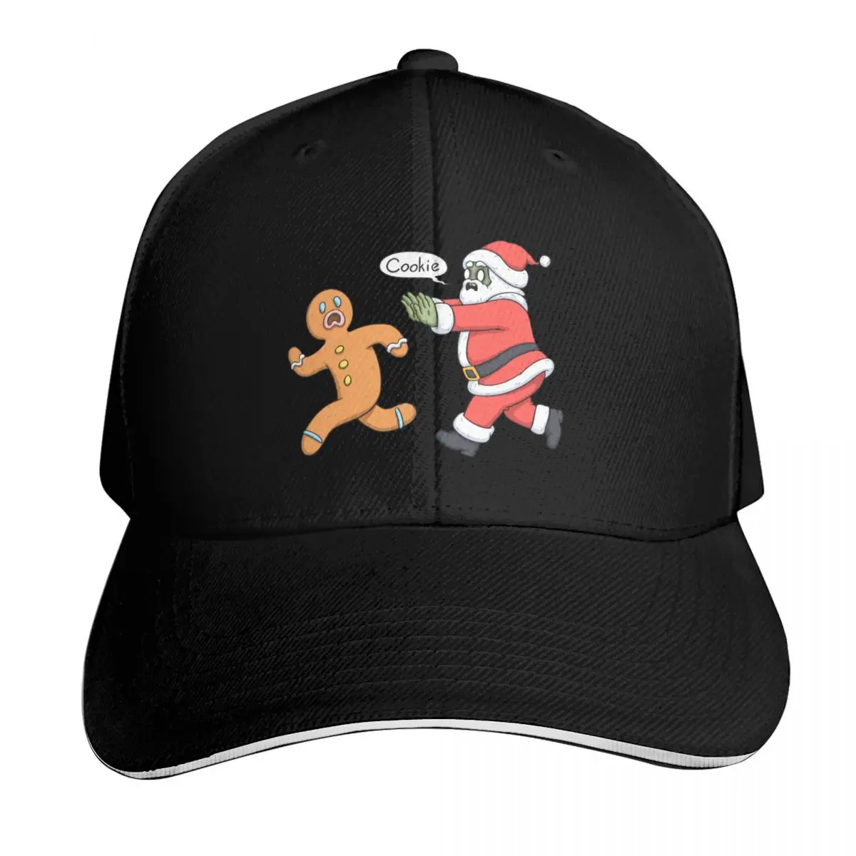 zombie santa and gingerbread man Baseball Cap Strapback Dad Hat Six Panel Structured Crown Sun Protection UPF 50+