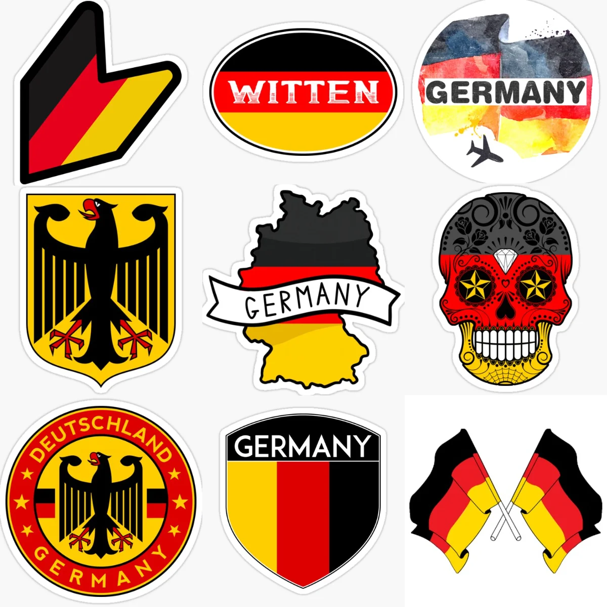 

D Германия флаг карта национальный герб креативная наклейка для украшения автомобиля фургон шлем окно стены холодильник наклейка аксессуары