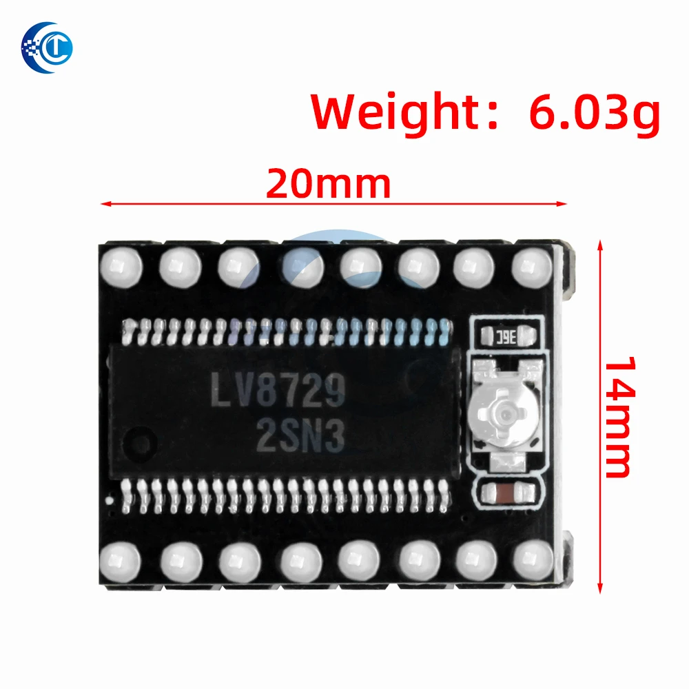 Acessórios da placa-mãe da impressora 3D LV8729 Driver de motor de passo 128 Módulo de alta segmentação Enviar dissipador de calor