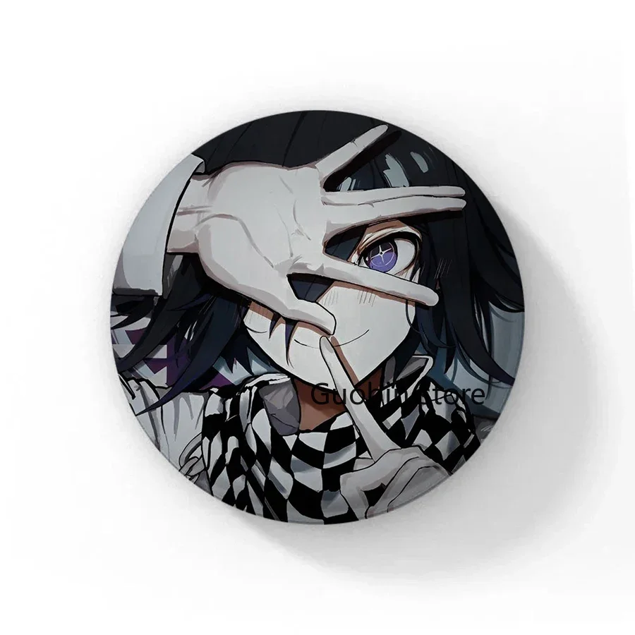 Broche en émail de jeu pop, épingles de cosplay, insigne, sacs à dos, vêtements, bijoux, recruté, Amami, Iruma, ata, u, Kirigiri, Kyouko, anronpa, 58mm