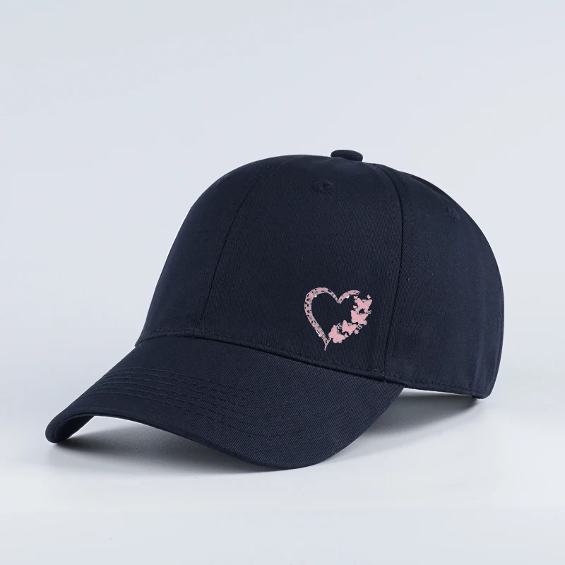 Baseballkappe mit Schmetterlings-Herz-Aufdruck, verstellbar, Unisex, Geschenk für Freundin und romantische Liebhaber – Detail 5