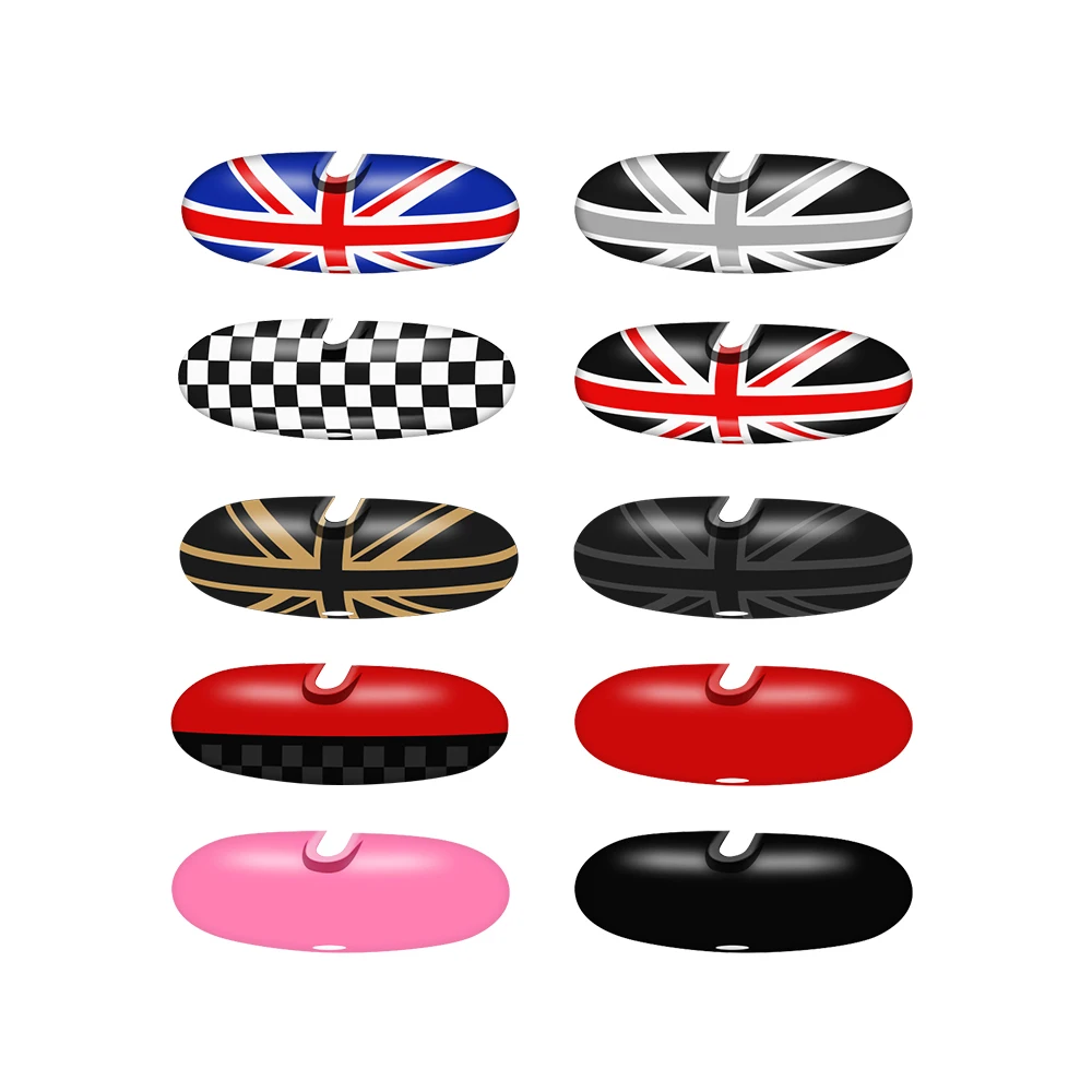 Black Union Jack Car Interior Rearview Mirror Cover Case Shell Decor for Mini Cooper One S R50 R52 R53 2002-2006 Car Accessories