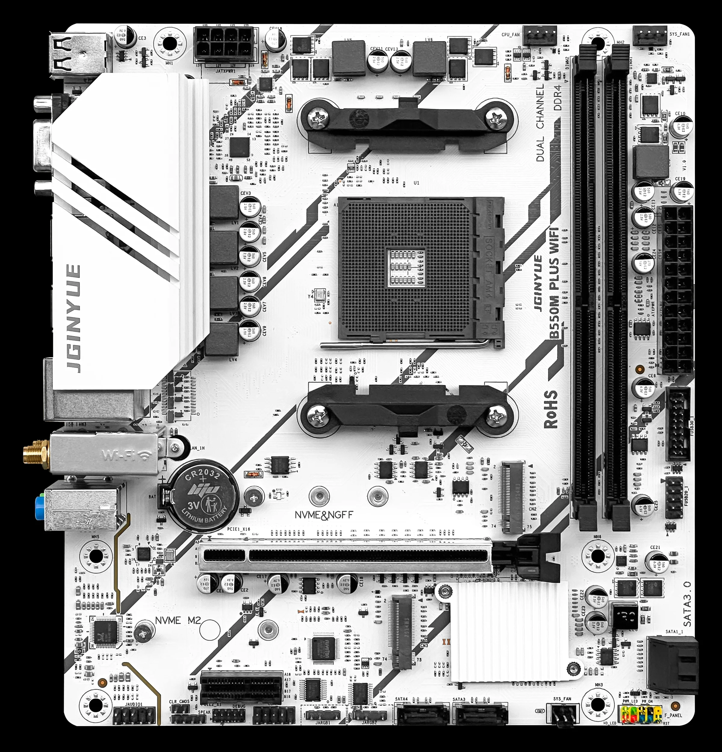 Dual M.2 ARGB Micro-ATX Desktop Motherboard with WIFI DDR4 AM4 PCIe 6 Integrated Graphics Card SATA Hard Drive RAM u sed Product