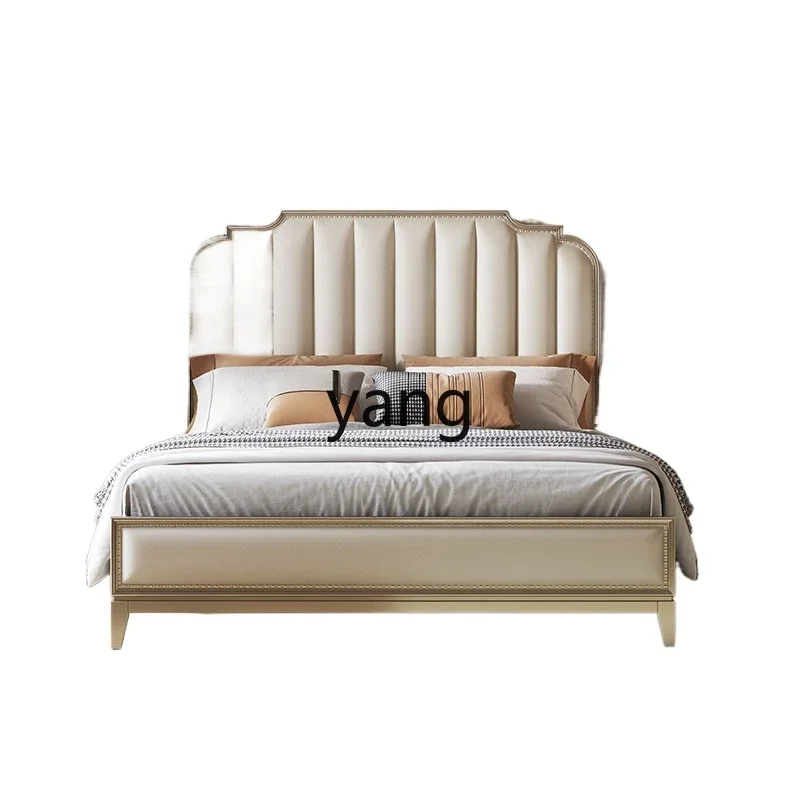 Cama doble XYY Schumann, cama de madera maciza de 1.8 metros, cama de lujo para bodas.