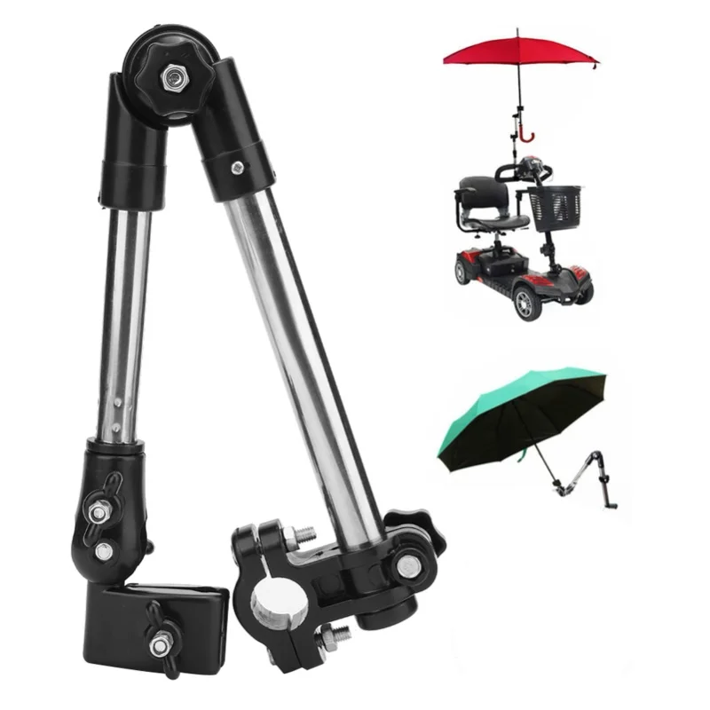 Stroller Bike Umbrella Mount Attachment Scooter Handle Bar Umbrella Holder Clamp Supporter Connector